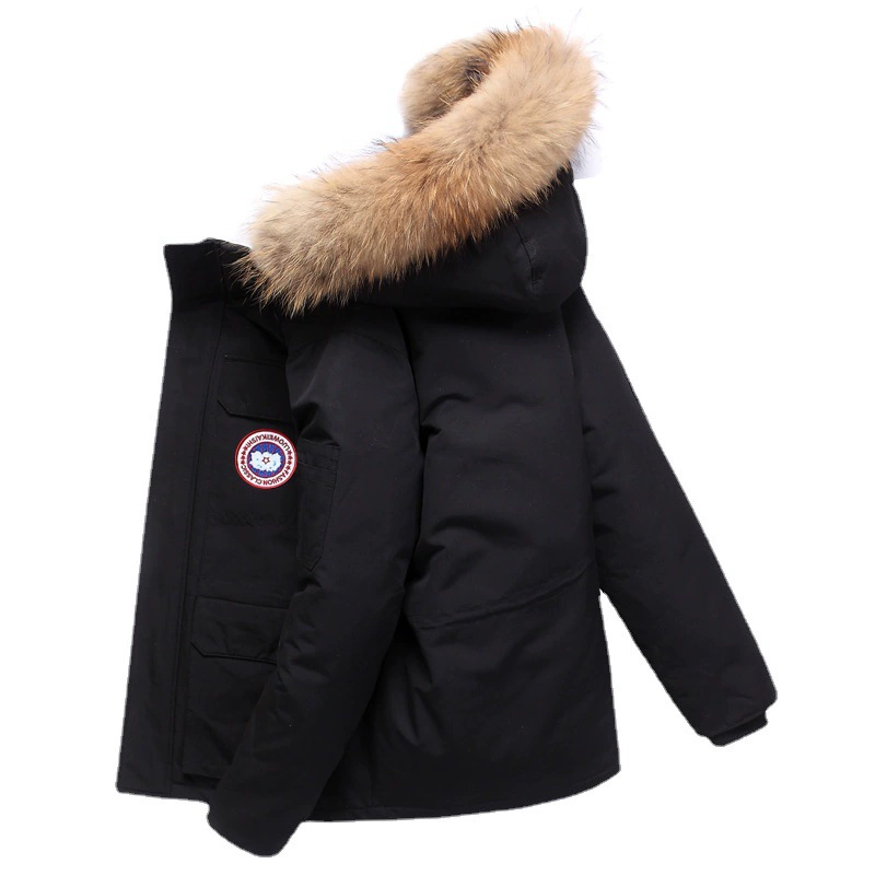 Зимняя маленькая короткая пуховка, бархатный теплый худи, oversize, утиный пух