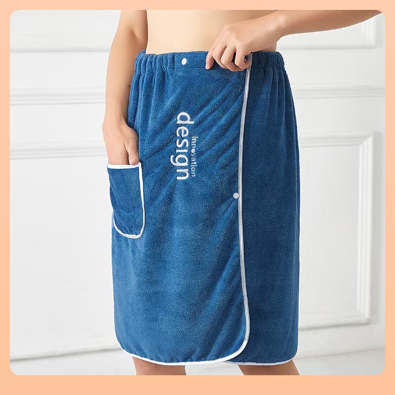 Bath Skirt Men's Coral Velvet Wholesale Easy to Absorb Water Wearable and Wrapable Home Bathrobe Adjustable Elastic Embroidered Bath Towel Bath Skirt Men's Coral Velvet Wholesale Easy to Absorb Water Wearable and Wrapable Home Bathrobe Adjustable Elastic Embroidered Bath Towel