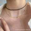 Design necklace, short chain for key bag , choker, 14 carat, simple and elegant design