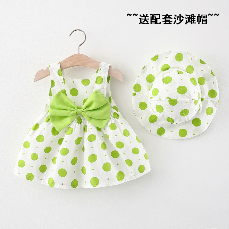 Dress cloth hat polka dot green (free hat)