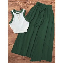 I 13339 ODL Series Color Block Top A-Line Skirt Set ײɫ����