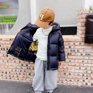 Eight season new black gold Children's down jacket thickened warm hooded boys and girls medium and big Children Baby short coat