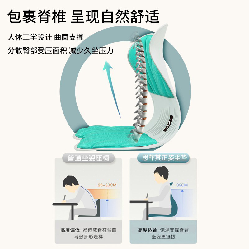 Corrector de postura Sifeiqi, soporte lumbar, antijoroba, cojín de respaldo para niños, estudiantes, hogar, oficina, silla