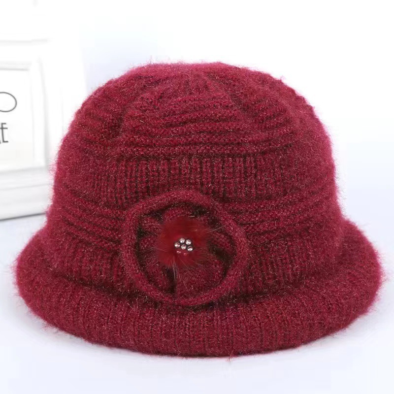 新款秋冬中老年加厚保暖帽子女毛线帽妈妈奶奶老人老太太婆婆帽子