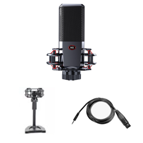 Professional 48V Large Diaphragm Condenser Microphone for Live Streaming, Professional Sound Card Compatible, Popular for Singing, Wholesale