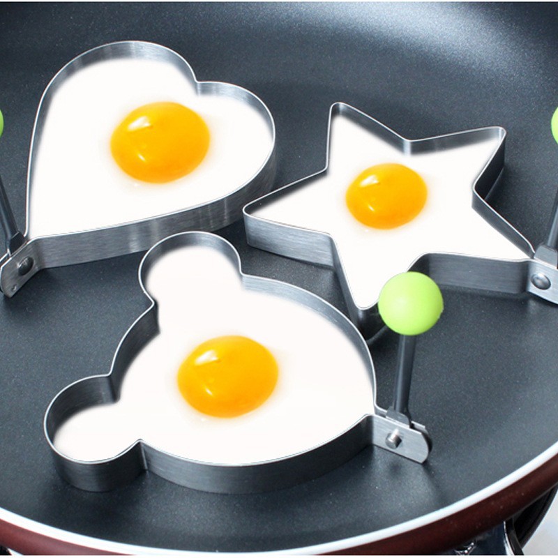 Engrosado huevo de acero inoxidable huevo anillo molde de huevo modelo de estrella de corazón DIY gadgets de cocina creativos