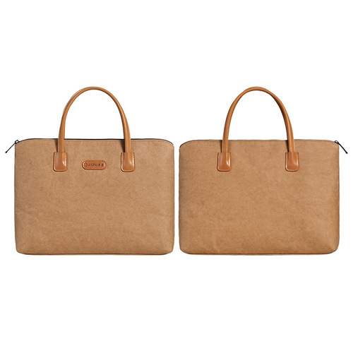 Bag water wash cowhide paper hand-held laptop bag for 14-inch 16-inch notebook inner bag large capacity computer office bag