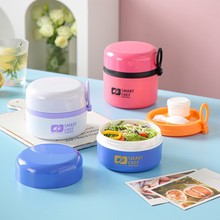 304不锈钢保温饭盒可微波炉加热汤杯带盖蘸料盒提手早餐杯便当盒