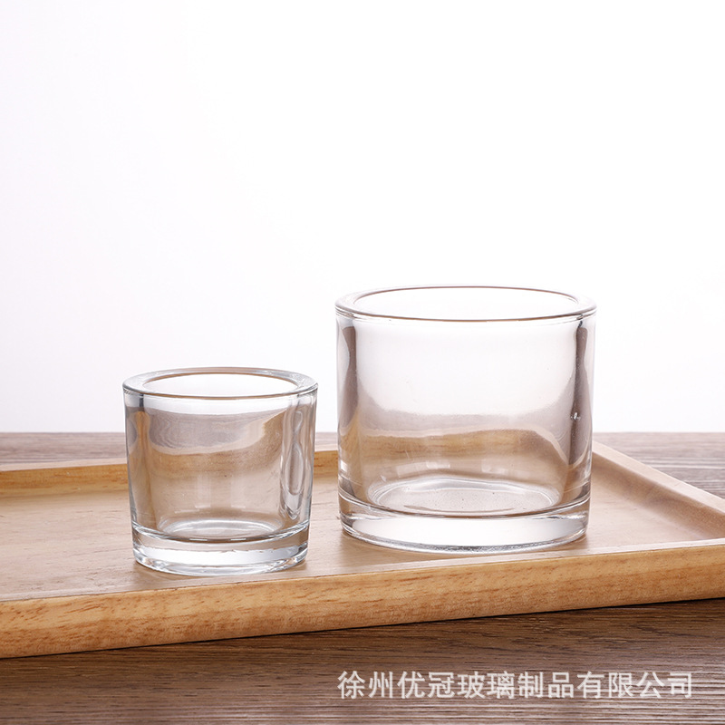 DIY de aromaterapia de vidrio transparente simple vela titular de la vela casera taza vela hogar contenedor de vidrio candelabro