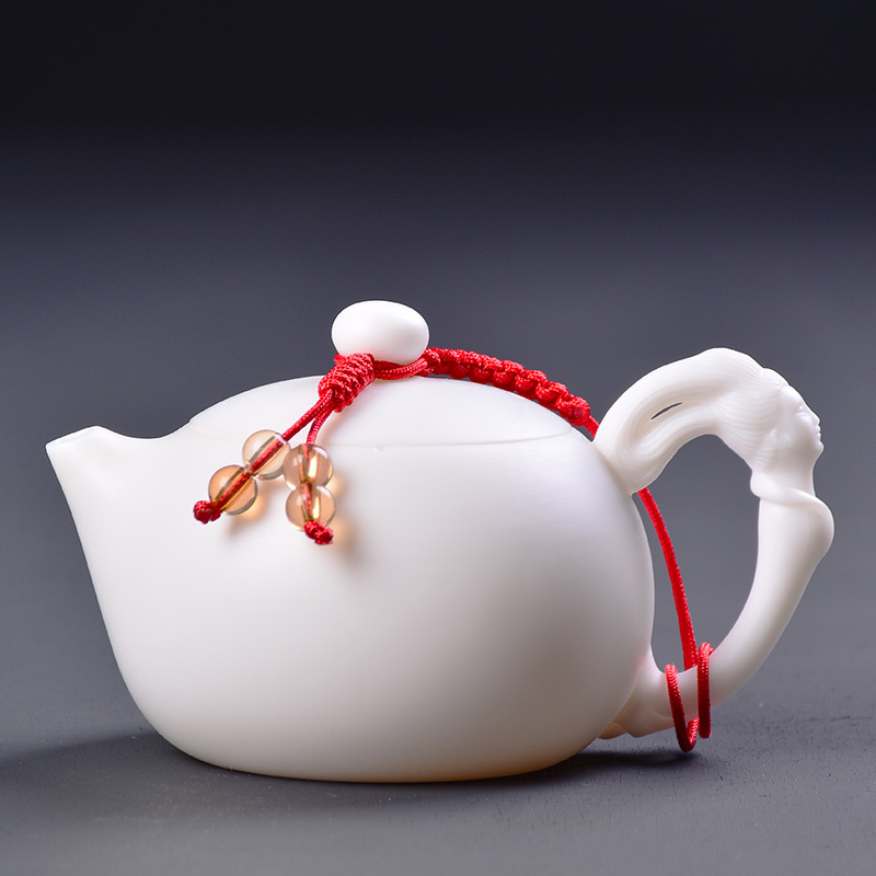 Juego de té accesorios atados olla cuerda tejida tetera cuerda atada tetera tapa púrpura arena tetera tapa cuerda creativa