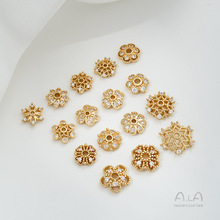 ����ɫ14K�����Ƕ�ʯѩ�����r��С��÷��������diy�����Ʒ���