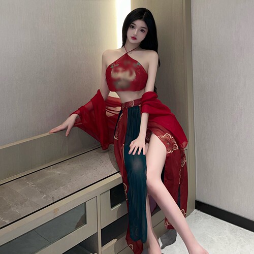 Sexy lingerie, sexy mesh apron, exotic temptation, Hanfu, Dunhuang flying phoenix girl suit