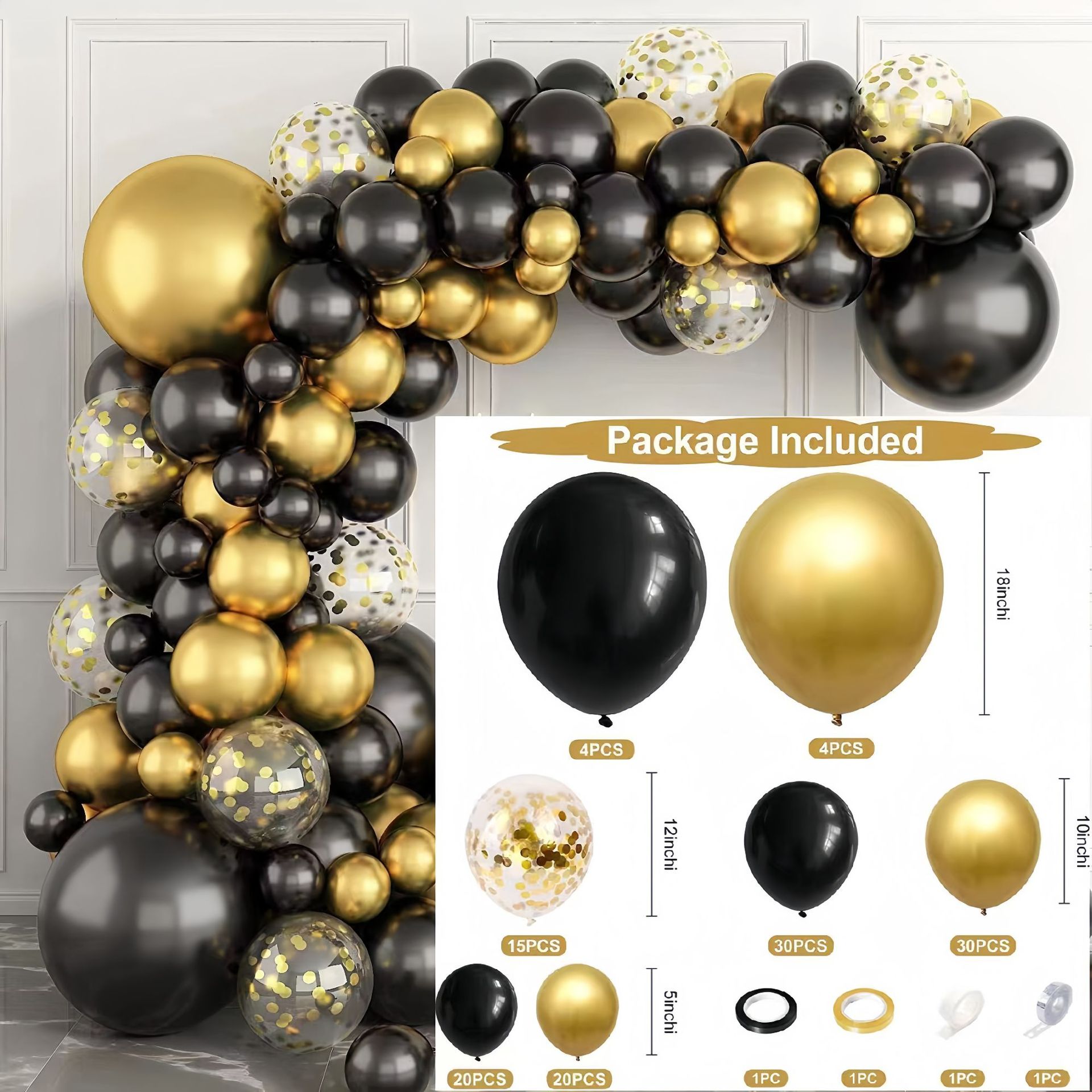 Cadena de globos de cumpleaños transfronterizos, set de globos de látex, globos de decoración para fiestas de Amazon, globos para arreglos de cumpleaños