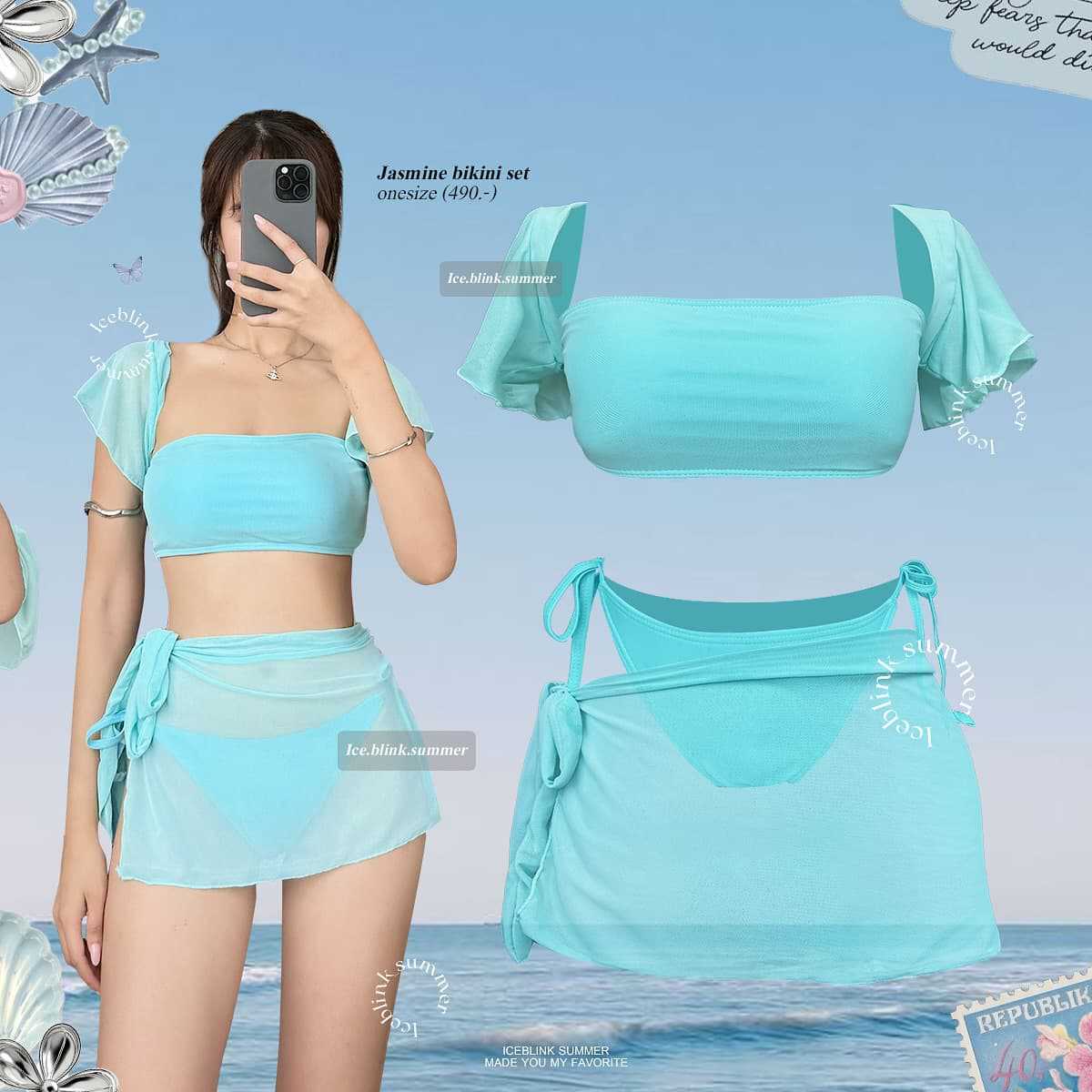 泳衣女2025新款蒂芙尼蓝显白钢托聚拢大小胸海边比基尼性感泡温泉