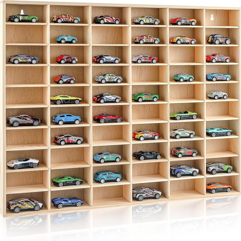 In-Stock Small Car Model Storage Box, Wooden Compartment Storage Box, Doll Display Rack, Blind Box Display Cabinet