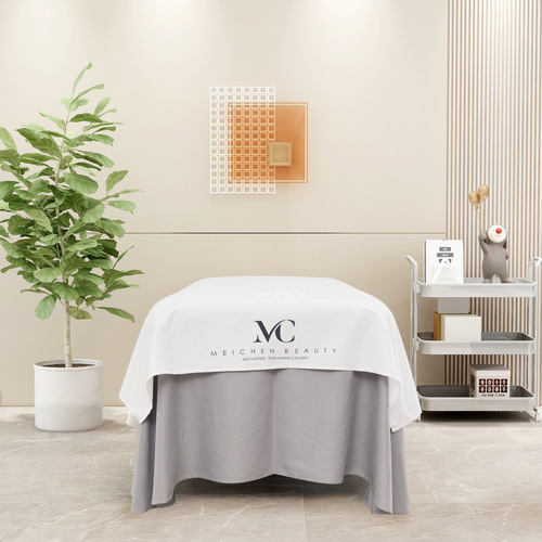 Beauty bedspread with thick solid color hole bed cover SPA body care therapy one guest one change free logo
