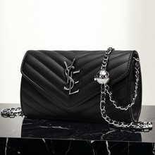 2024新款高级时尚真皮链条包单肩斜挎信封包小香风轻奢女士小包包