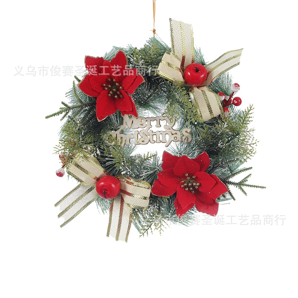 Christmas decorations wreath scene layout door hanging Christmas pine ring Christmas tree hanging pendant scene layout props