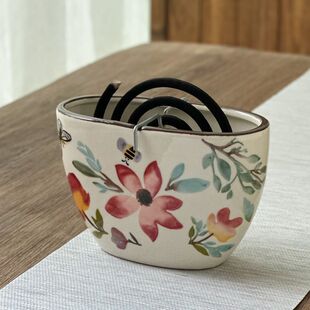 Large Hand-Painted Ceramic Aromatherapy Stove, Mosquito-Repellent Stove, Incense Stove, Mosquito-Repellent Incense Tray, Mosquito-Repellent Incense Holder, Ash Box, Fireproof