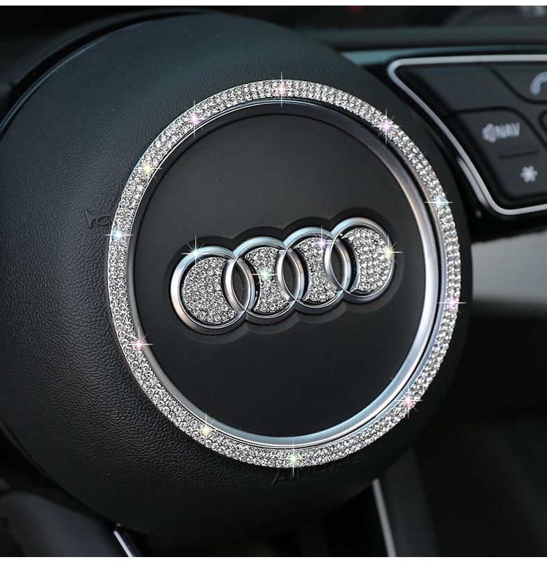 Suitable for Audi steering wheel labeling A3 Q5L TTS A5 A4 steering wheel logo decorative ring car logo interior sticker