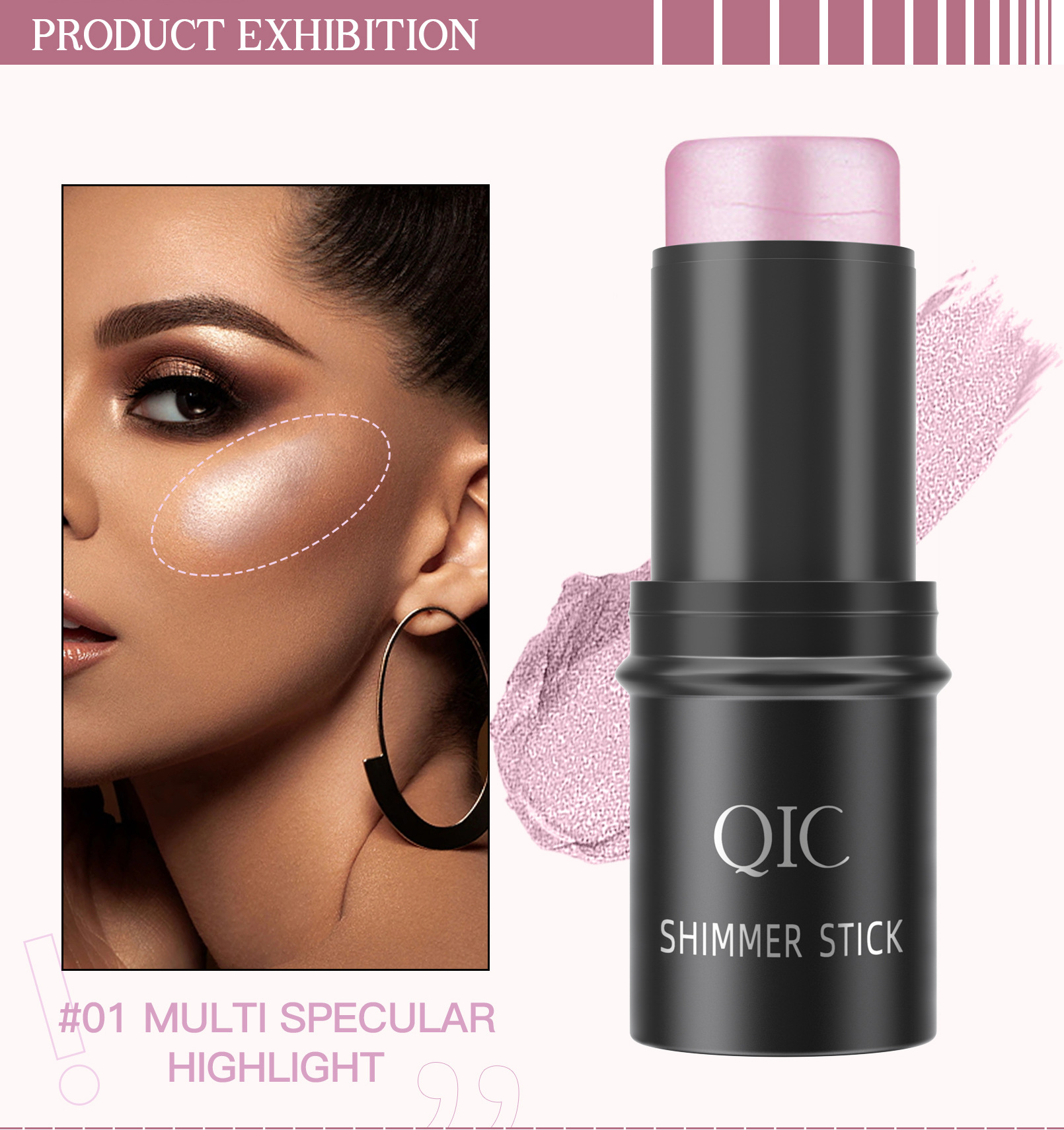Multifunction Powder Blusher Pen High Gloss Shimmer Makeup Stick_voghion.com