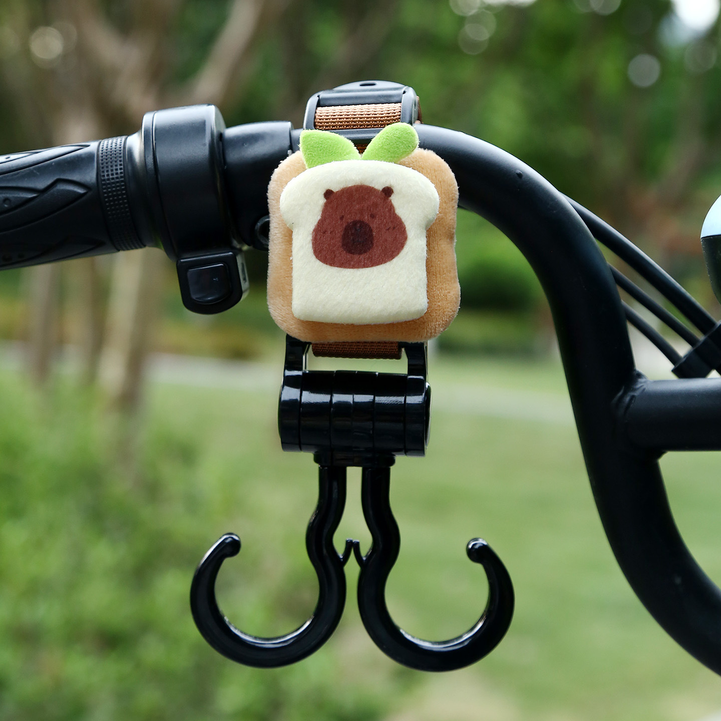 Other Electric Vehicle Accessories — Universal Double Hook - brown-double-hook-bread-bear-plush-short-22cm