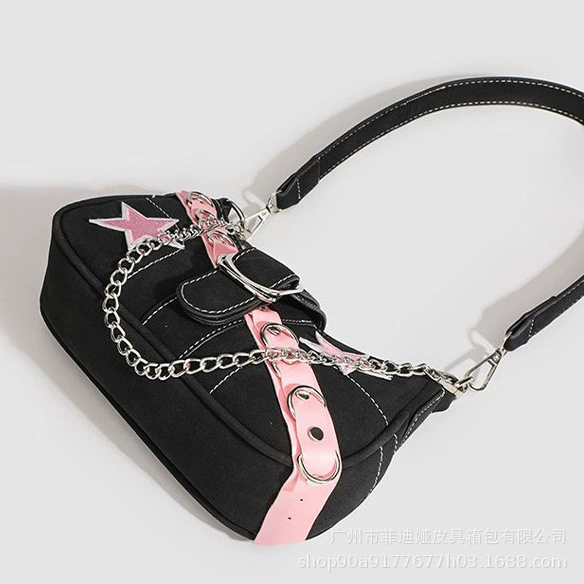 One-shoulder bag, polyurethane matte, fuchsia, 23×7×13 cm