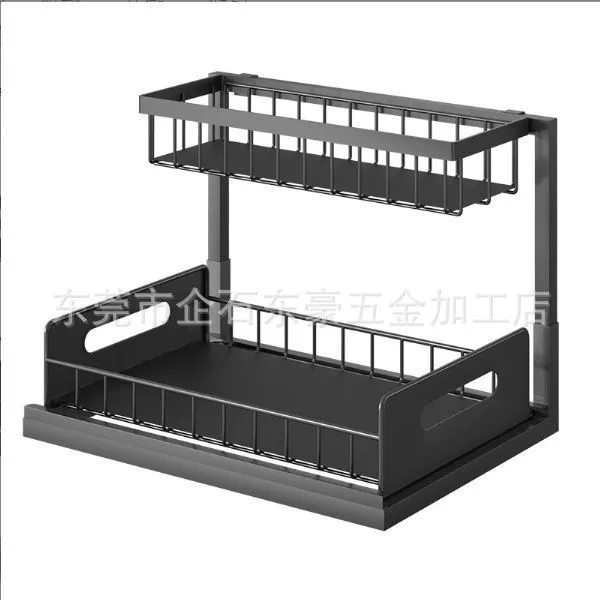 Cross-border sink storage rack, bathroom and kitchen pull-out sink storage rack, pull-out layered shelf