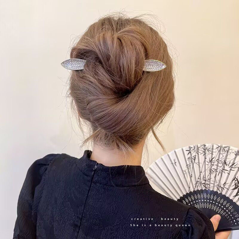 Luz de lujo hoja verde cabello de cabello para damas cabello de cabello