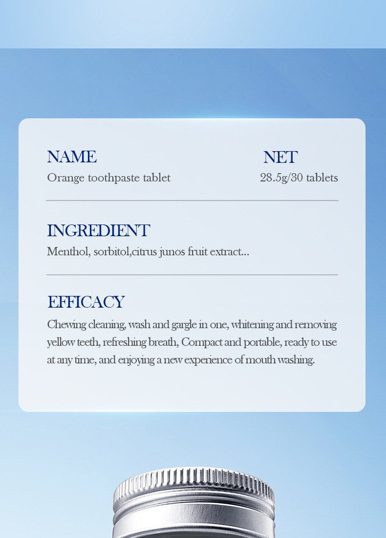 55g Weight Oral Care Products, Solid Toothpaste Personal Care Type Plastic Material Tooth stain removal Function Vocabulary Words/Name, Fruit, teeth Pattern Modern Style Style Oral Care Products Solid Toothpaste Tooth Stain Removal Vocabulary Words/Name Fruit Teeth Personal Care Bath & Shower 27