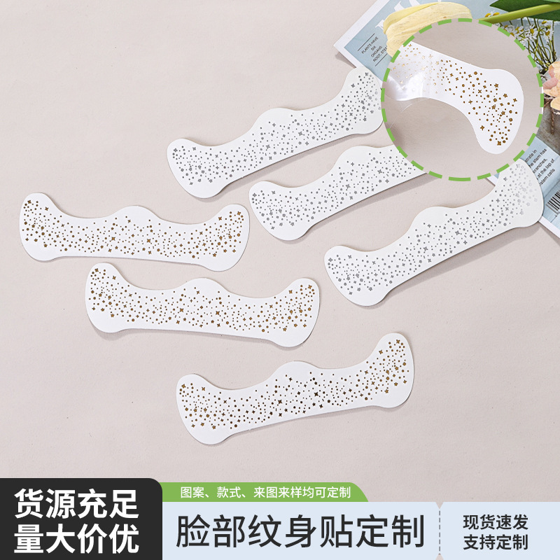 Rose Gold Facial Freckle Stickers Temporary Tattoo Stickers Cross-Border New Tattoo Stickers European and American Styles Wholesale