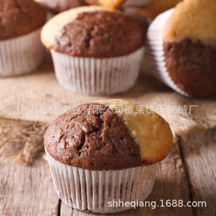 双色纸杯蛋糕注浆机 上海合强HQ-DG600型 自动下纸杯蛋糕一体设备