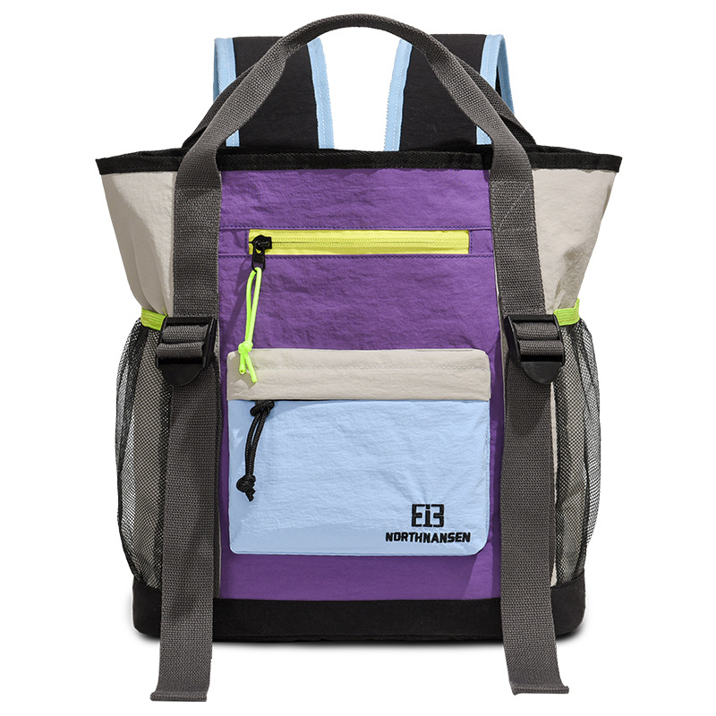 Mochila de moda coreana para niños y niñas, color contrastante, mochila de mano casual de gran capacidad, 2026 nueva moda de mochila infantil