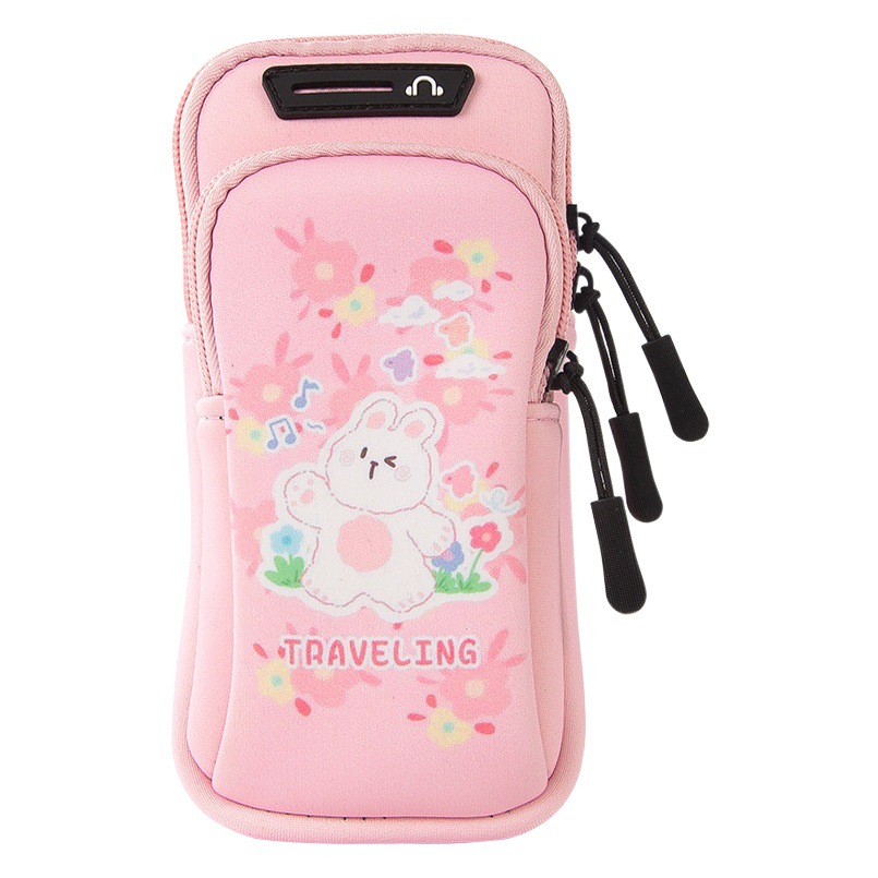 Running Mobile Phone Arm Bag Sports Arm Case Mobile Phone Case Wrist Bag Men's and Women's ins Cartoon Hand Universal Fitness Equipment