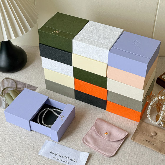 Jewelry Box Little Red Book Necklace Wear Nail Art Packaging Box Jewelry Drawer Box Anti-oxidation PE Film Suspension Box