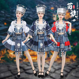 苗族少女蜡染苗寨少数民族写真新款套装摄影旅拍服饰演出服