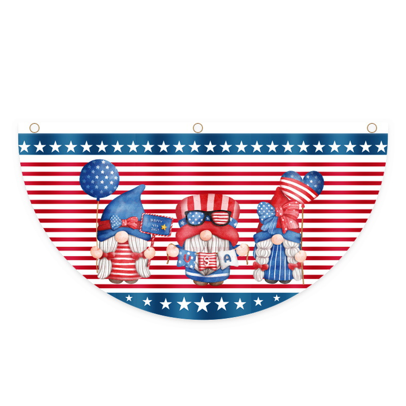 Nueva decoración del Día DE LA Independencia Americana en forma de abanico bandera impresión creativa bandera colgante al aire libre fiesta lugar diseño accesorios tirar bandera