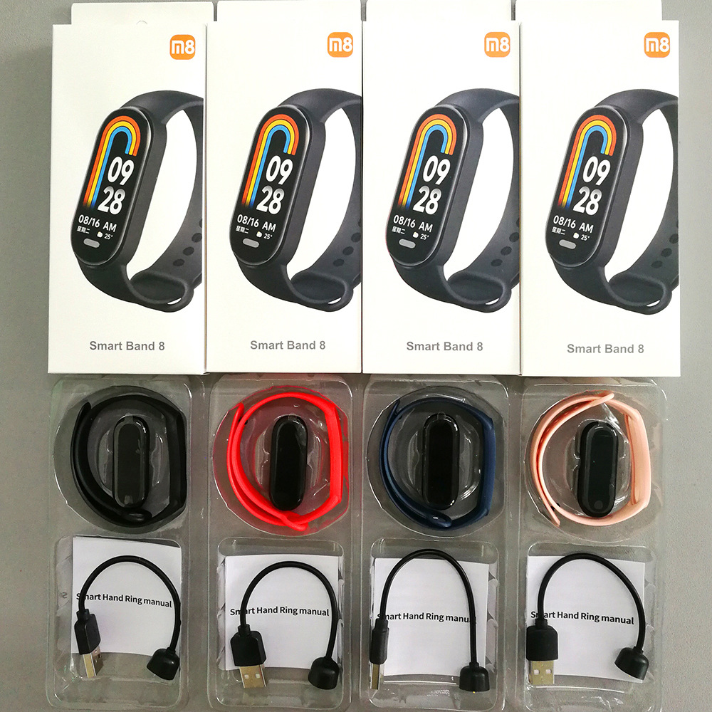 Fuente Factory m8 pulsera inteligente m7 pulsera inteligente m6 pulsera inteligente versión en inglés versión china regalo de comercio electrónico