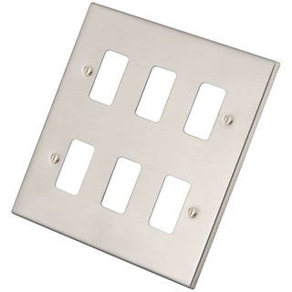 卡塔尔6开按钮模块金属网格开关面板 6 MODULE GRID SWITCH PLATE