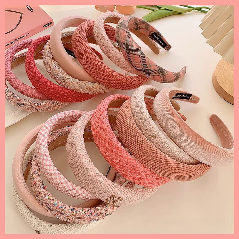 Alto cráneo ancho borde rosa banda de cabello mujer Corea del Sur presión de cabello clip de cabello banda de cabello universal lavado de la cara tocado paquete de cabello