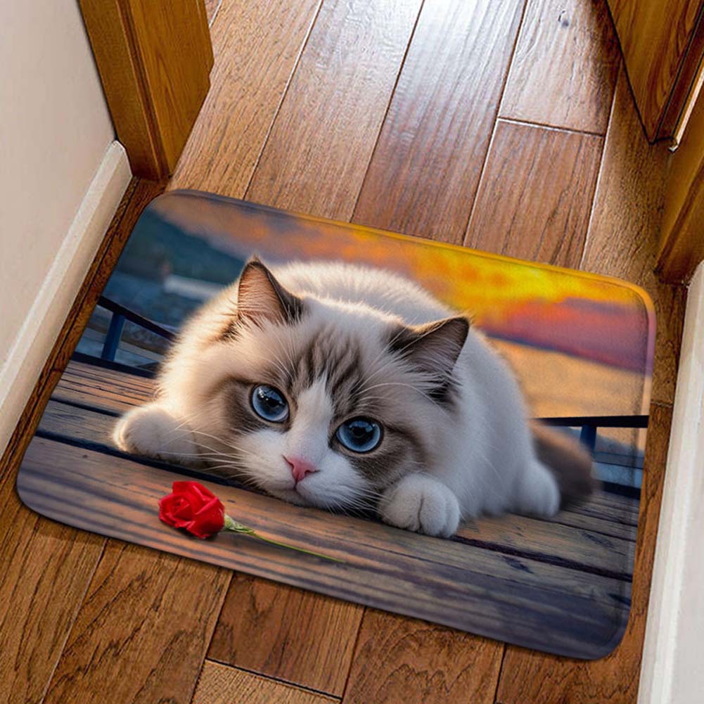 Cross-border cute pet cat decorative floor mat, bathroom absorbent skin-friendly foot mat, easy to maintain, entryway entrance mat, available for dropshipping