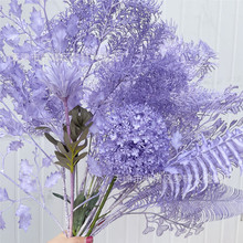 婚庆仿真系梦幻薰衣草色淡紫色花艺 家居酒店装饰点缀仿真假花