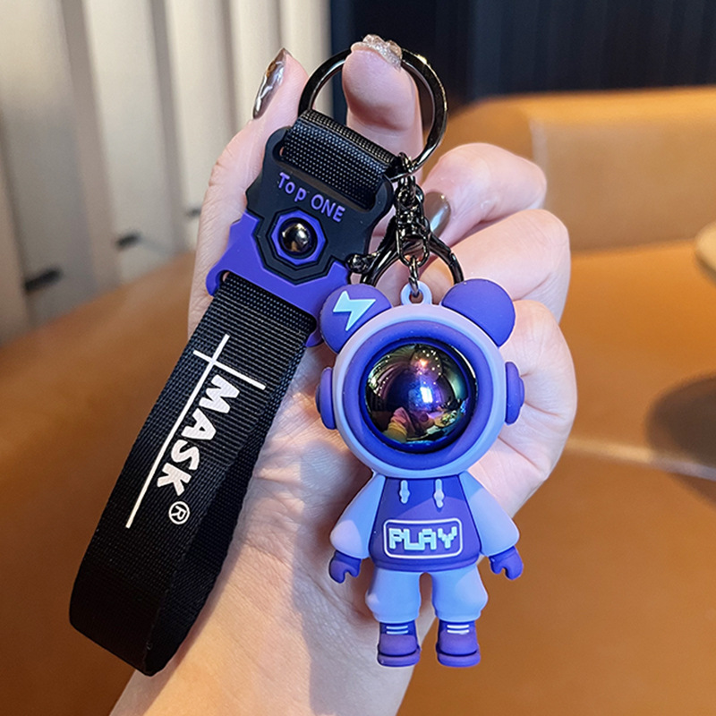 Keychain exquisito oso personalidad muñeca caricatura hombre y mujer llave de coche colgante bolsos colgante muñeca llavero