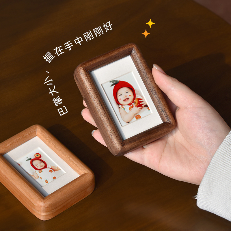 Premium Selected Photo Frame Display Stand Solid Wood Picture Frame Model B New Chinese Style Cherry Wood Teak Wood Polaroid Frame Black Walnut Wood Home Decor Frame