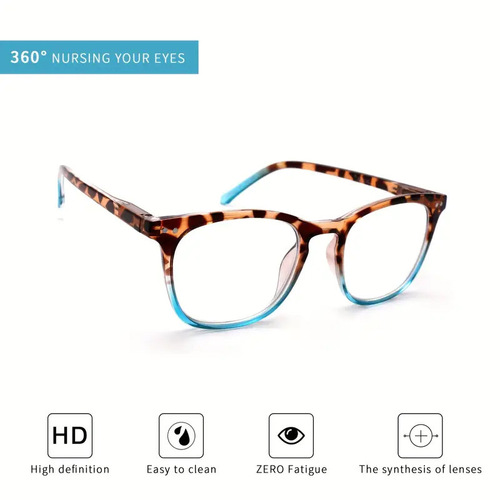 Best-selling cross-border reading glasses for women—anti-blue light, contrasting colors, bean curd pattern, leopard print, fashionable, with millet-shaped screws—high-quality frame glasses.