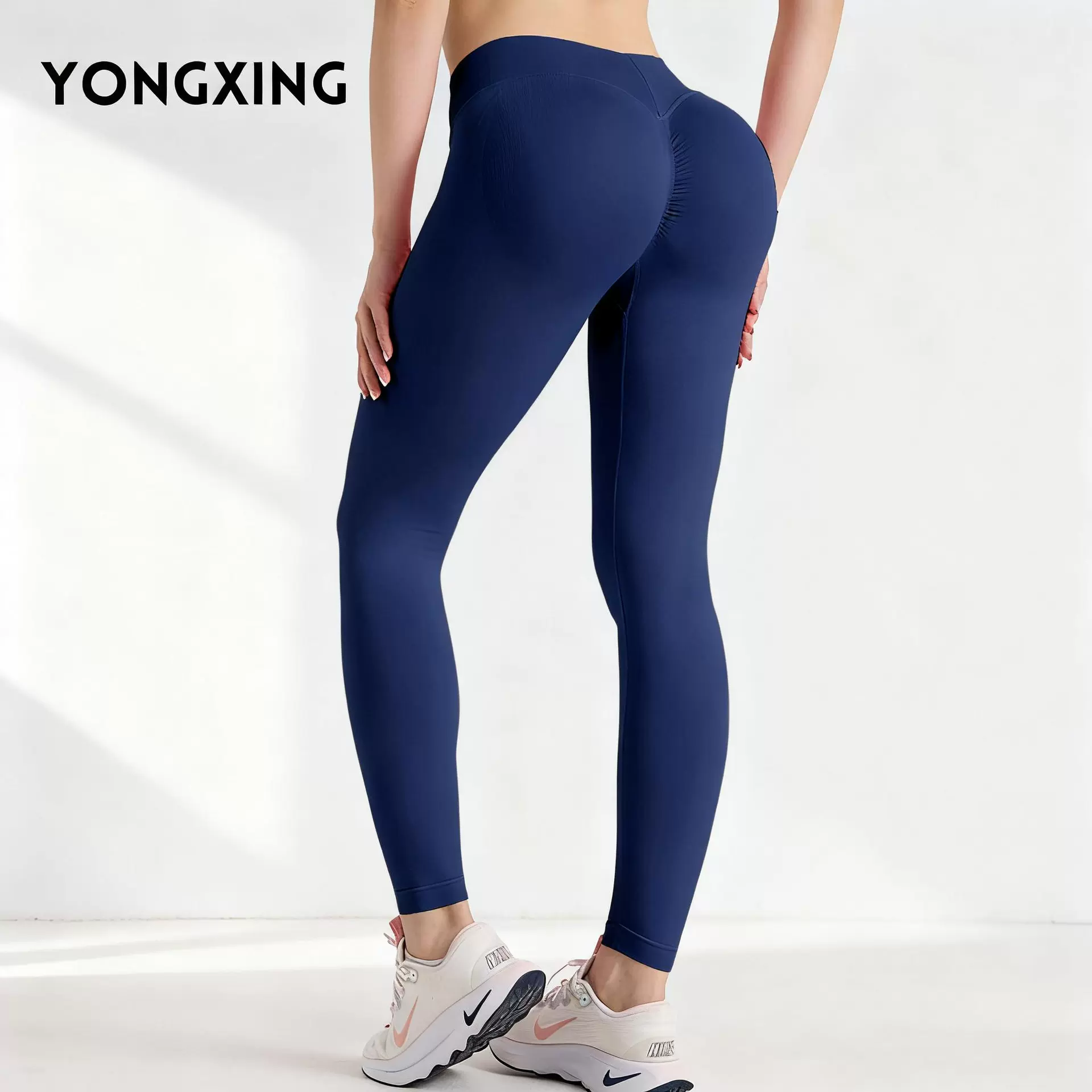 永兴欧美新款后V腰运动紧身裤无缝高腰健身训练可外穿裤瑜伽服