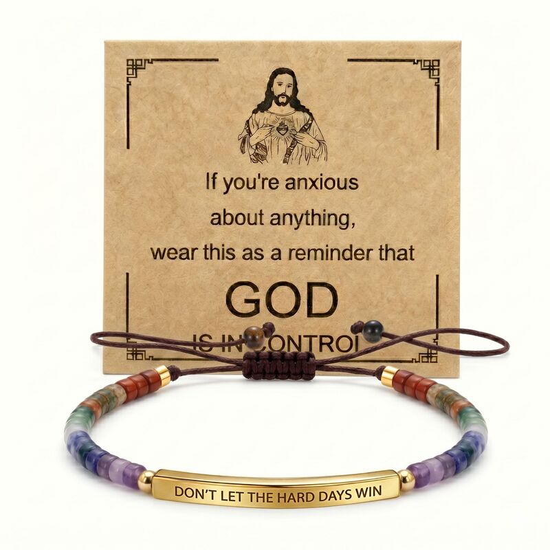 Cross-Border Hot-Selling Stainless Steel Curved Tube Natural Colorful Stone Beaded Bracelet, Fashionable Laser-Engraved Adjustable Wristband Cross-Border Hot-Selling Stainless Steel Curved Tube Natural Colorful Stone Beaded Bracelet, Fashionable Laser-Engraved Adjustable Wristband