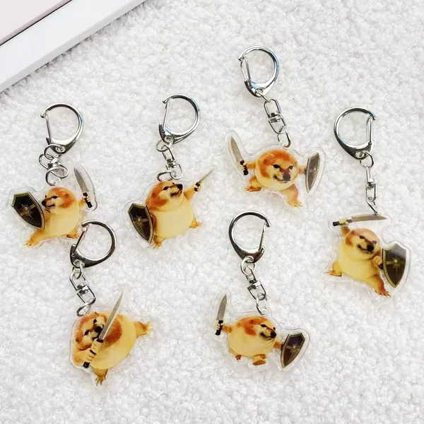 My Funny Knife and Shield Expression Keychain, Abstract Acrylic Student Backpack Pendant, Friend Gift