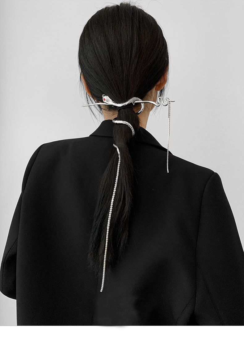 商品详情图_【缠绕灵蛇发簪】计扭曲发簪女小众设计高级感发夹冷