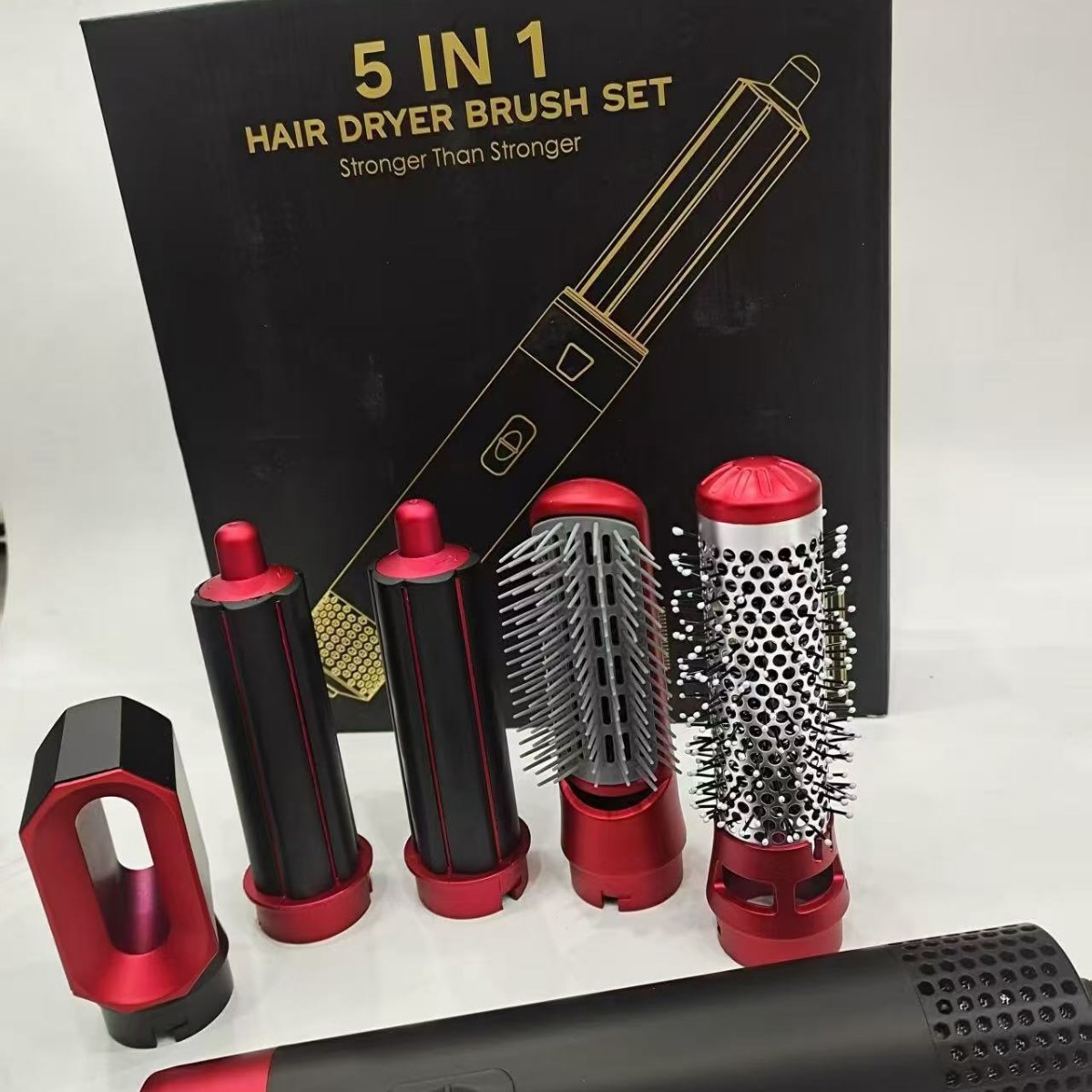 跨境五合一卷发棒吹风梳卷发棒吹风机卷发棒全自动卷发棒卷直两用